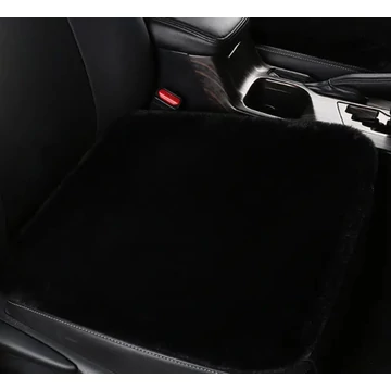 Puha szőrös ülésvédő - fekete - 44x44 cm