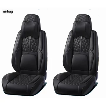 15 részes Prémium műbőr autó üléshuzat szett nyakpárnákkal – légzsák kompatibilis – osztható – fekete