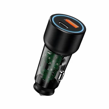 Autós gyorstöltő 07AC - 20W - USB-A + USB-C - 12/24V