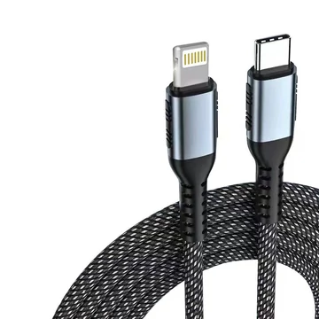 USB-C – Lightning (Apple) gyorstöltő adatkábel – 5A / 100W – 1 méter – szövet borítás