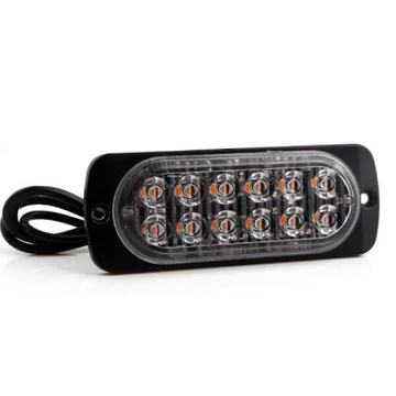 12 LED-es autós stroboszkóp lámpa – fehér – E-jeles – 12–24V – IP67