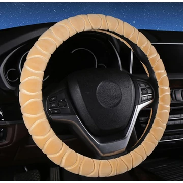 Plüss kormányvédő bézs - 38cm