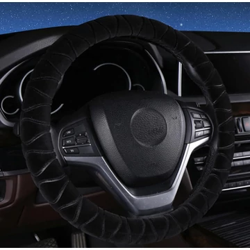 Autós kormányvédő plüss – fekete – 38 cm