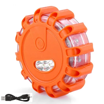 Autós vészjelző lámpa - 12+3 LED - akkumulátoros - USB/USB-C