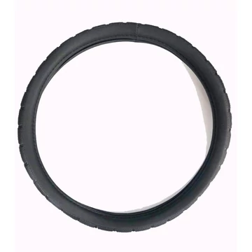 Műbőr kormányvédő - fekete - 36-38cm - univerzális