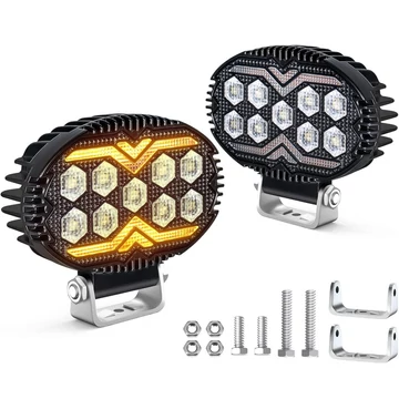 2 db-os „E” jeles LED munkalámpa – index funkcióval – 12–60V – 22W