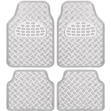 Alumíniumhatású univerzális gumiszőnyeg szett autóba 4 db – Króm