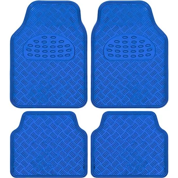Alumíniumhatású univerzális gumiszőnyeg szett autóba 4 db – Kék