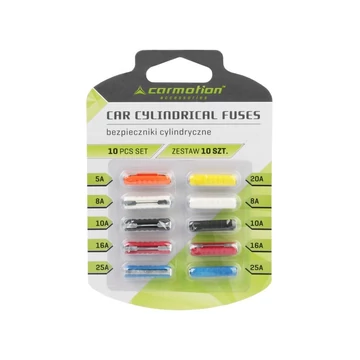 Műanyag hengeres biztosíték készlet - 10db - 5A-25A