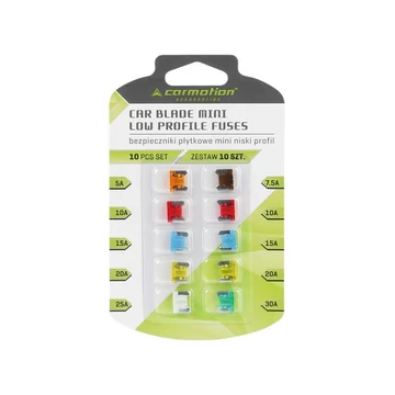 Micro késes biztosíték készlet - rövid profilú - 10db - 5A-30A