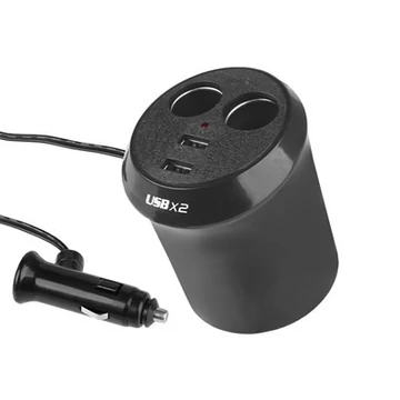 Kettes szivargyújtó elosztó + 2 USB - 12/24V - 1000mA