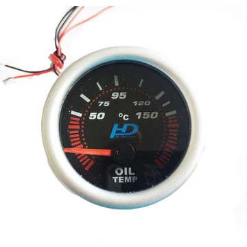 Autós olajhőmérséklet mérő 52mm - fekete számlap - fehér háttérvilágítás