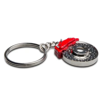 Féktárcsa alakú kulcstartó féknyereggel piros