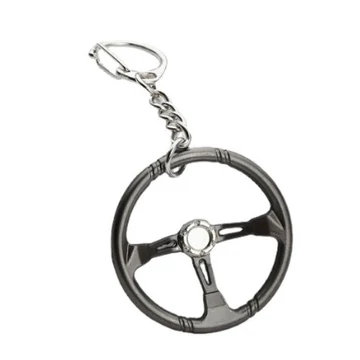 Sportkormány kulcstartó fémből grafit színben