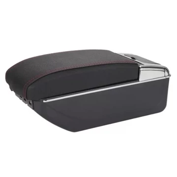 Autós könyöklő univerzális - 4 USB - LED világítás - állítható - fekete