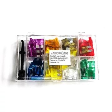 Biztosíték készlet - 100 db - vegyes - autó biztosíték