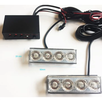 Stroboszkóp - sárga - 12V - 3 funkciós - LED