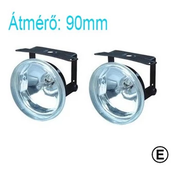 Kerek ködlámpa 90mm - szúrófényű - E jeles - H3 - 12V 55W - pár