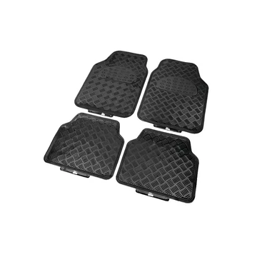 Univerzális gumiszőnyeg szett - 4 db - alumíniumhatású - fekete