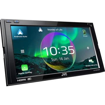 JVC KW-M875DBW 2 DIN autós multimédia 6.8 inch kijelző DAB+ WiFi Apple CarPlay Android Auto