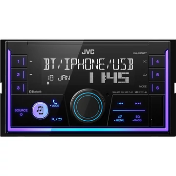 JVC KW-X850BT 2 DIN Bluetooth autórádió változtatható gombvilágítással külső mikrofonnal