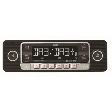 Dietz Retro 301DAB-BT autórádió DAB+ Bluetooth retro fekete króm