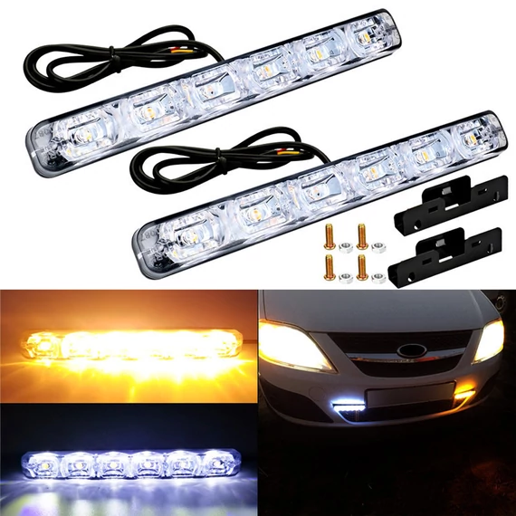 6 LED-es nappali menetfény DRL – 2 db