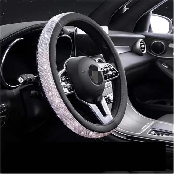 Kormányvédő FEKETE 38cm strasszkristályokkal