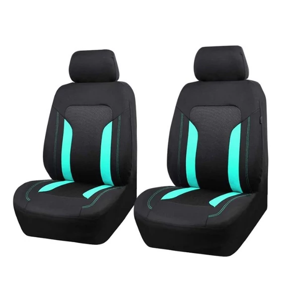 Univerzális üléshuzat szett - 2 db - légzsák kompatibilis - tároló zseb - mentol-fekete