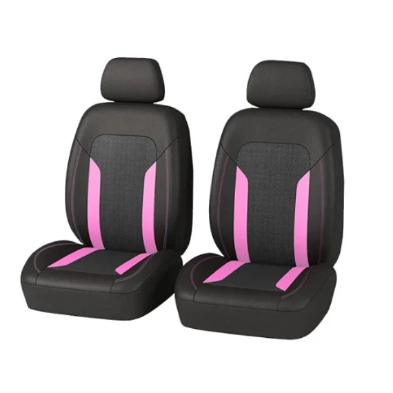 Univerzális üléshuzat szett - 2 db - légzsák kompatibilis - tároló zseb - pink-fekete