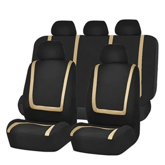 Univerzális üléshuzat szett - 9 részes - 2 helyen osztható - légzsák kompatibilis - bézs-fekete
