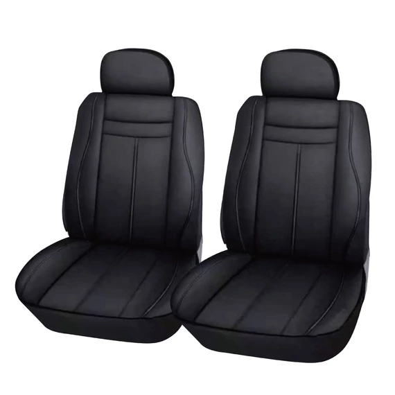 2 db-os műbőr üléshuzat – légzsákos – fekete/fekete