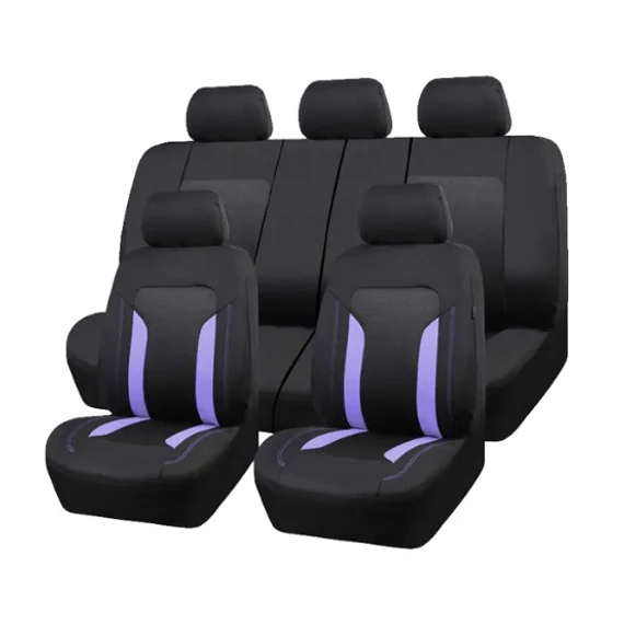 Univerzális üléshuzat szett - 9 részes - osztható - légzsák kompatibilis - lila-fekete
