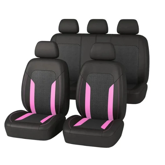 Univerzális üléshuzat szett - 9 részes - osztható - légzsák kompatibilis - pink-fekete