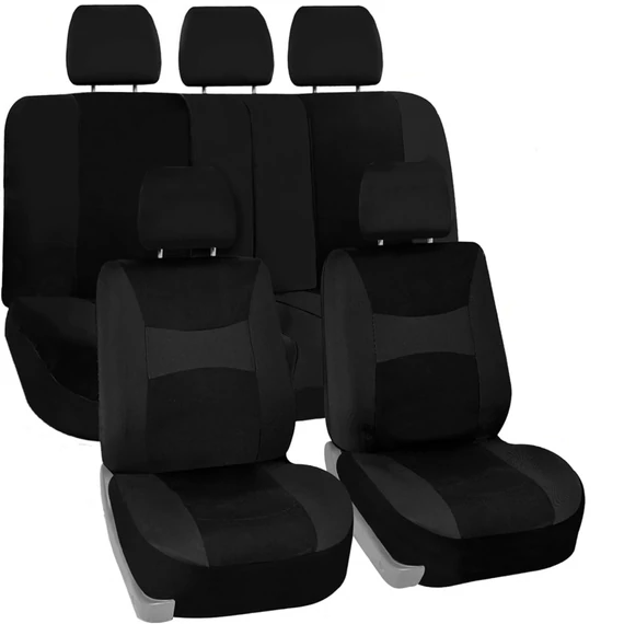 9 részes univerzális üléshuzat szett – 2 helyen osztható – légzsák kompatibilis – fekete/fekete