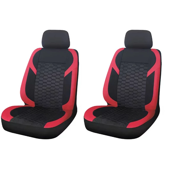 Univerzális üléshuzat szett - 2 db - légzsák kompatibilis - piros-fekete