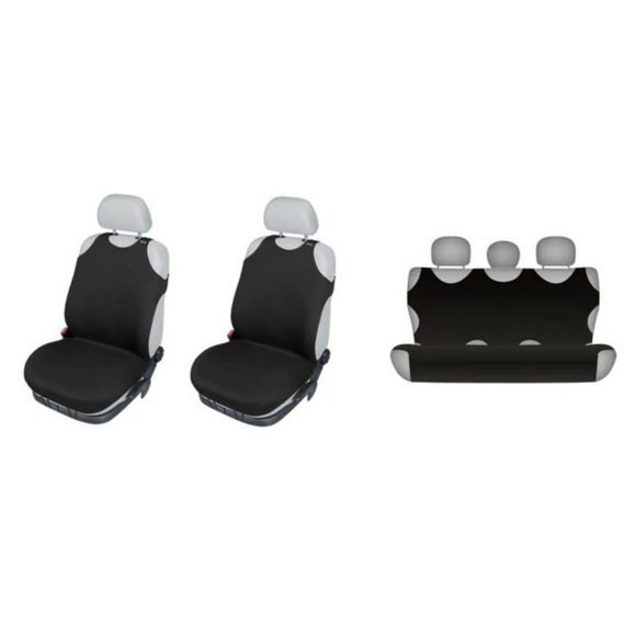 Trikó üléshuzat szett – vékony anyag – fekete