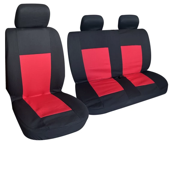 Furgon üléshuzat 1+2 vastag 5 mm habszivaccsal – fekete-piros