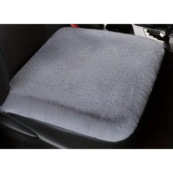 Puha szőrös ülésvédő - szürke - 44x44 cm