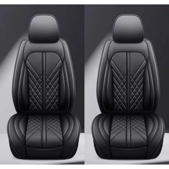 Prémium műbőr autó üléshuzat szett – 11 részes – légzsák kompatibilis – osztható – fekete