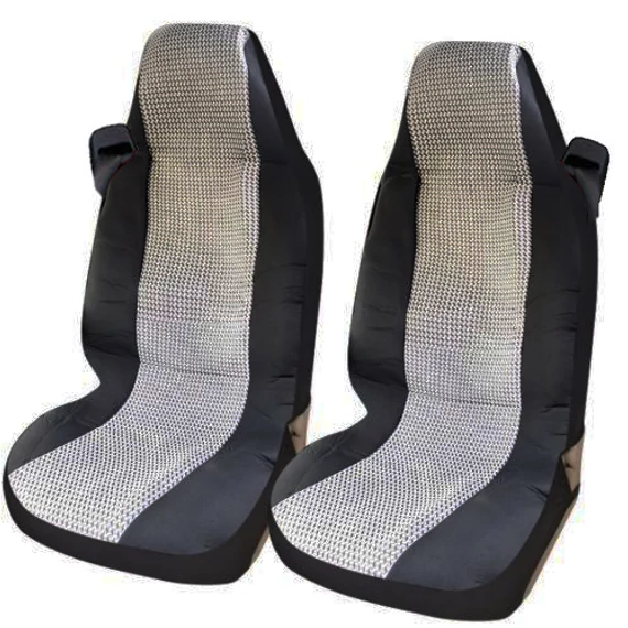 2 db-os személy- és teherautó üléshuzat – fekete/fehér mintás – biztonsági öv kialakítással