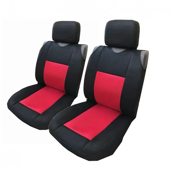 Trikó üléshuzat szett - párban - piros - fejtámla huzatokkal - 5 mm vastag