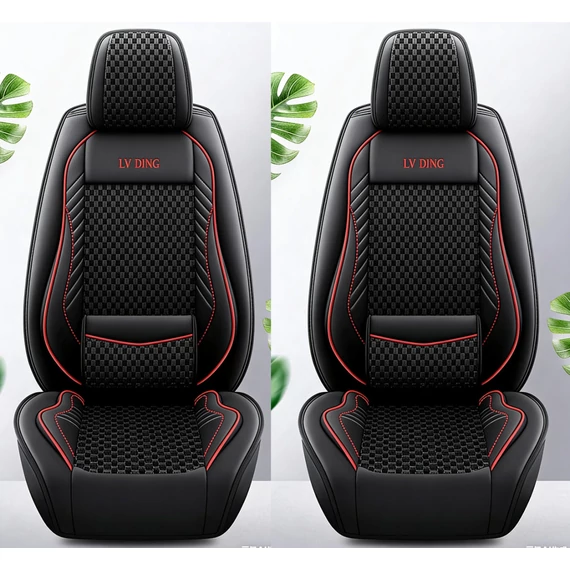 Prémium Ice Silk autó üléshuzat szett – 11 részes – légzsák kompatibilis – osztható – fekete/piros