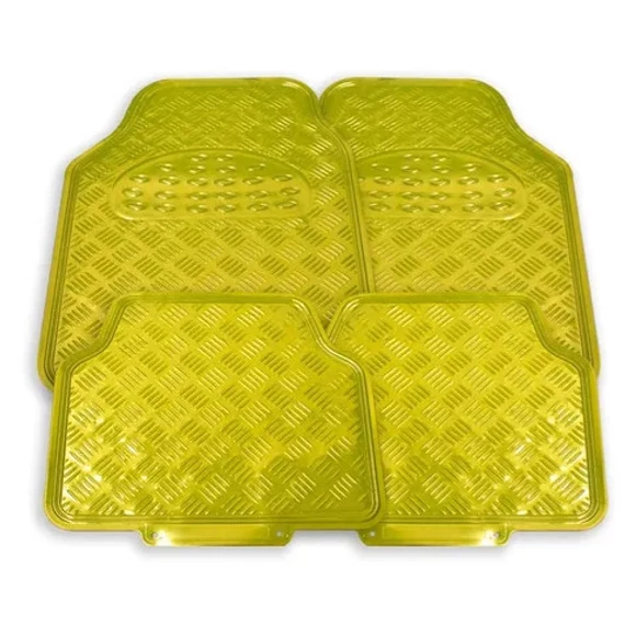 Univerzális gumiszőnyeg szett - 4 db - alumíniumhatású - sárga