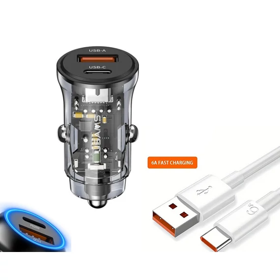 Gyors töltő USB - USB-C - kábel USB Type-C - 6A - 20W - 12-24V