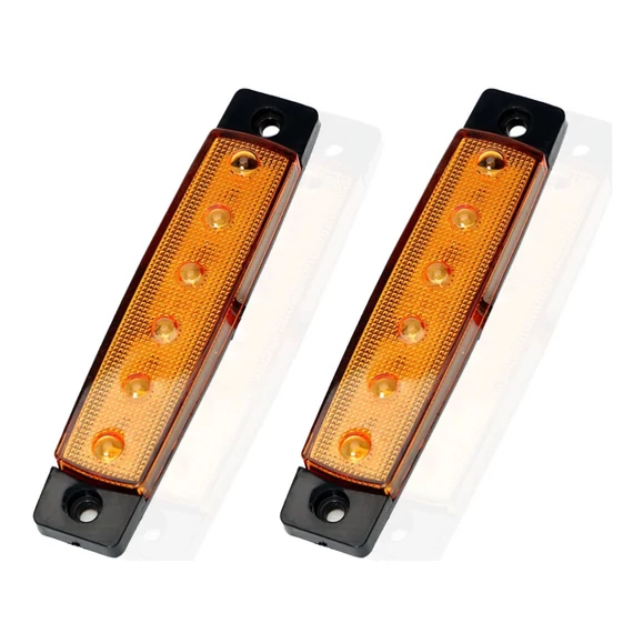 6 LED-es szélességjelző lámpa – sárga – 12–24V – E jeles – IP65