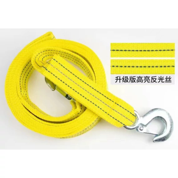 FA-W15443-2, 5T 4m hevederes vontatókötél, fényvisszaverő csíkkal