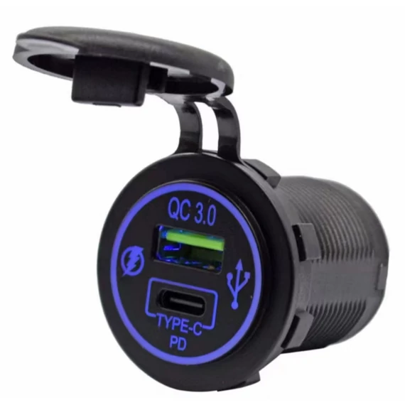 Beépíthető töltő/aljzat 12/24V