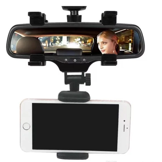 Visszapillantó tükörre rögzíthető PDA tartó - állítható - univerzális