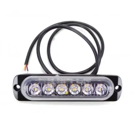LED stroboszkóp - 6 LED - sárga - 12W - E jel - 12/24V